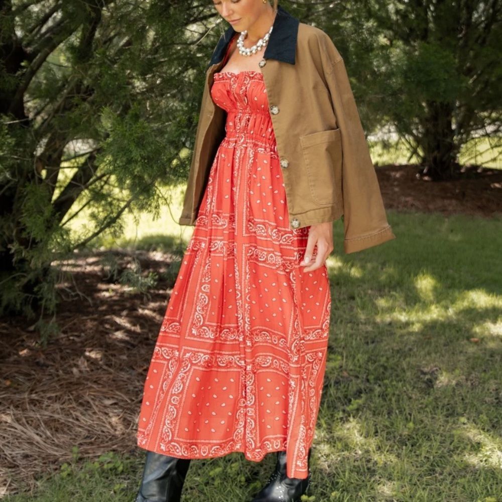 Darling Loungewear James Dress - Red Bandana S NWT